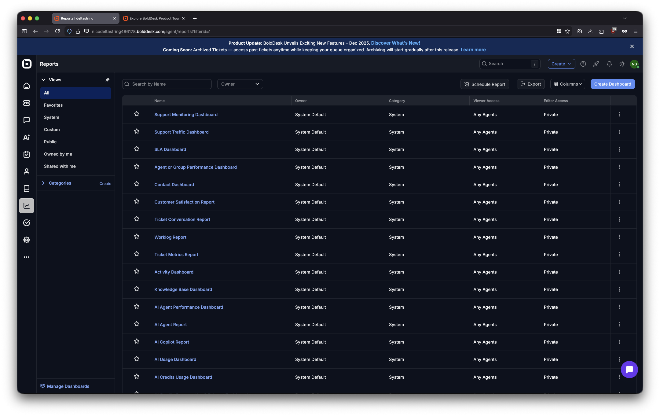 BoldDesk dark mode interface