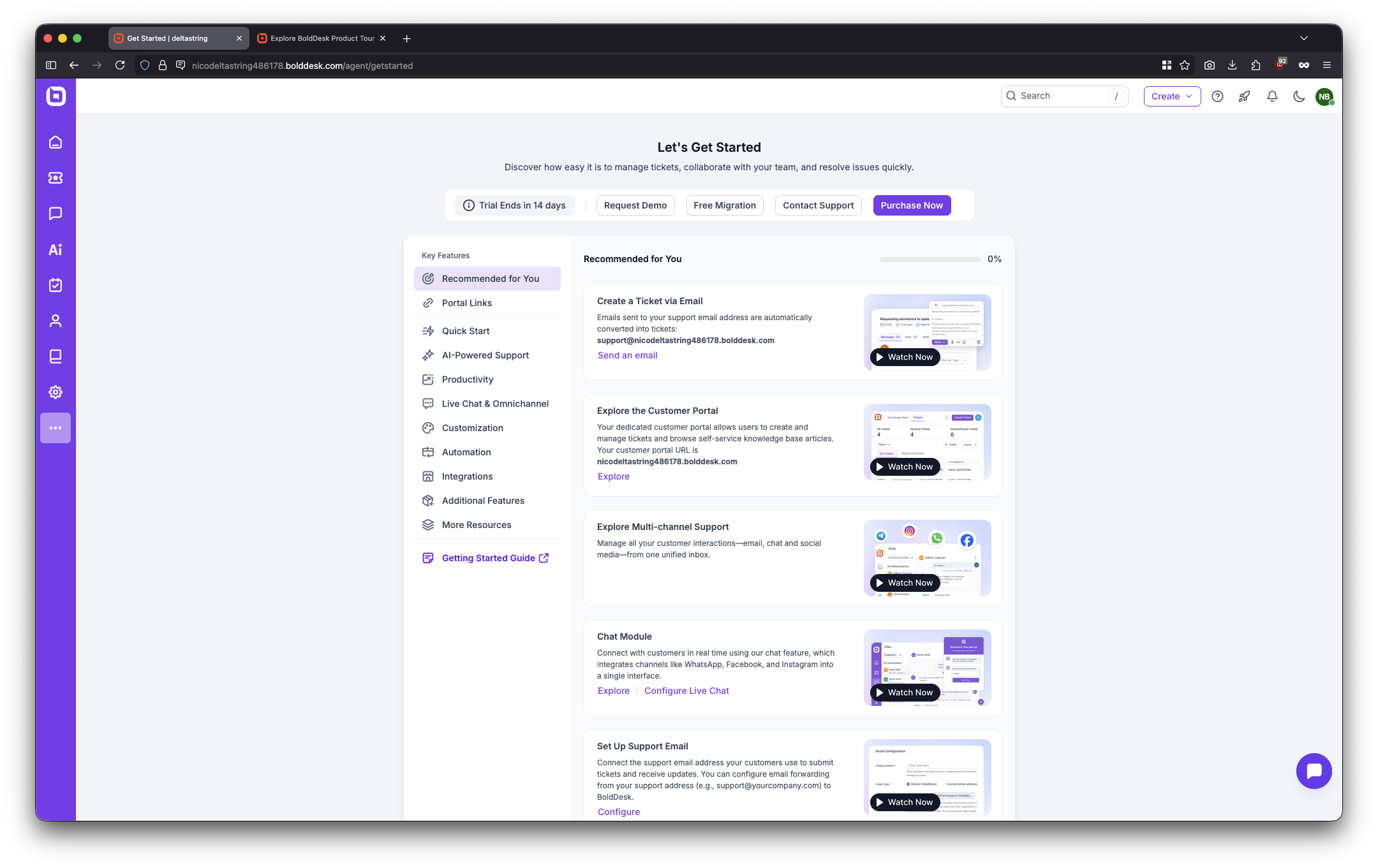 BoldDesk onboarding tutorials