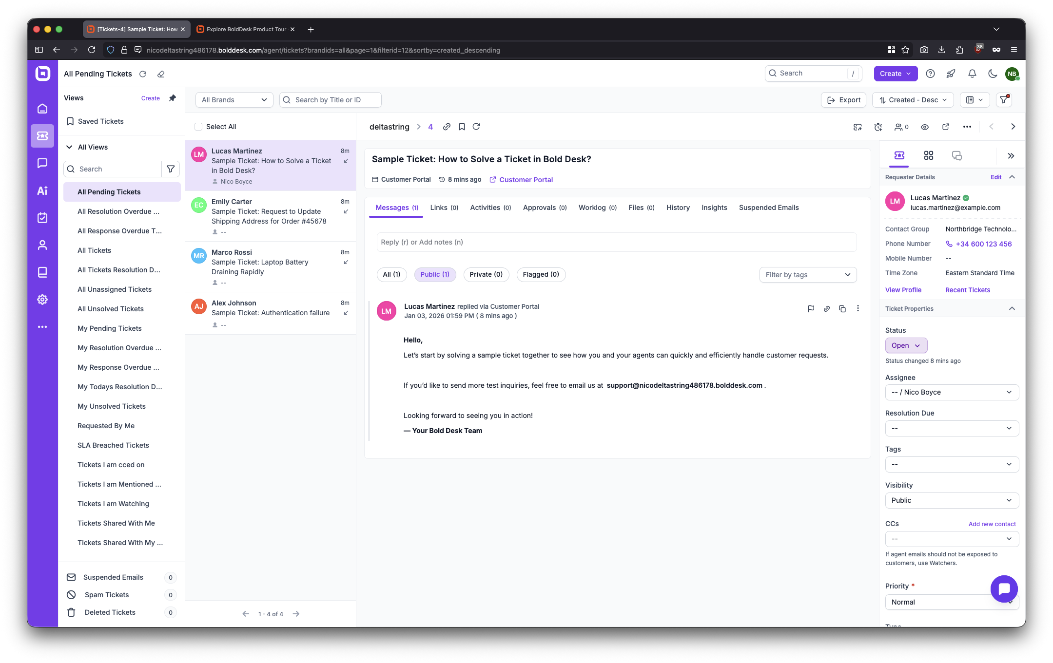 BoldDesk agent workspace